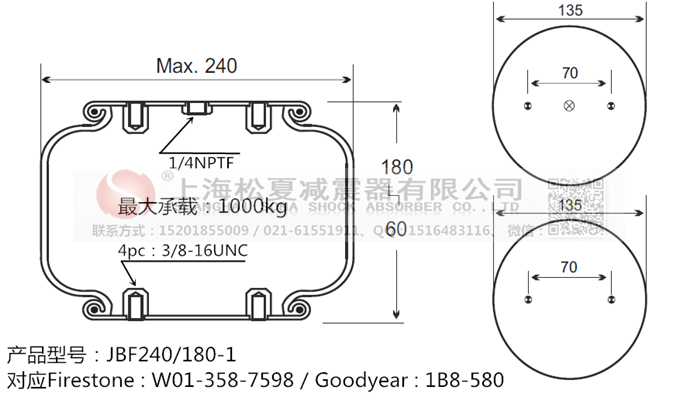 JBF240-180-1橡膠<a href='http://www.tsbbyy.cn/' target='_blank'><u>空氣彈簧</u></a>
