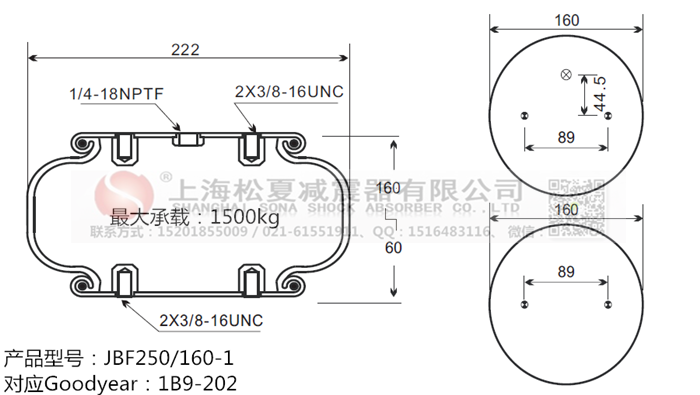 JBF250/160-1橡膠<a href='http://www.tsbbyy.cn/' target='_blank'><u>空氣彈簧</u></a>
