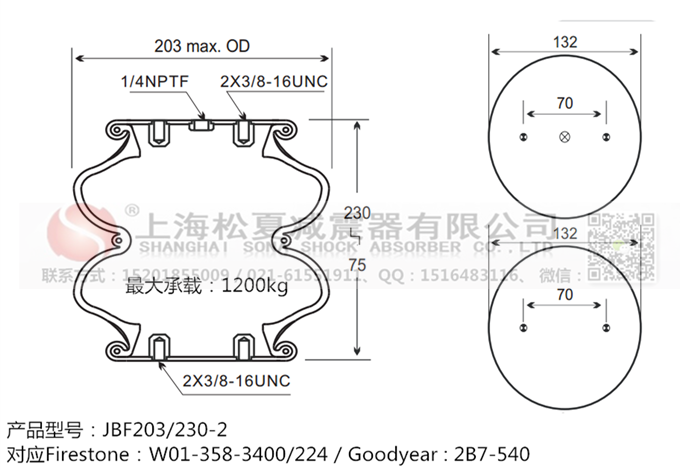 JBF203/230-2橡膠<a href='http://www.tsbbyy.cn/' target='_blank'><u>空氣彈簧</u></a>